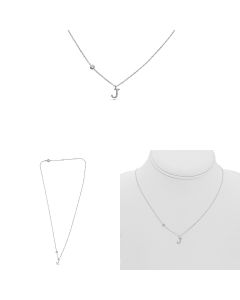 White Gold Initials Necklace J