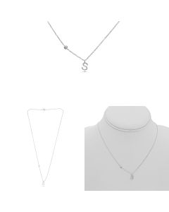 White Gold Initials Necklace S