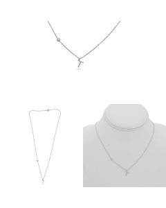 White Gold Initials Necklace T