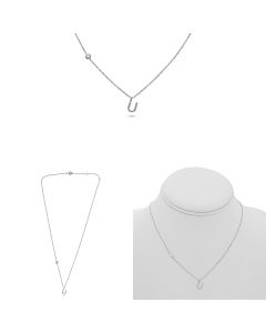 White Gold Initials Necklace U