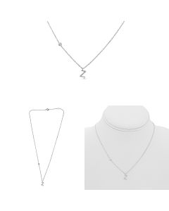 White Gold Initials Necklace Z