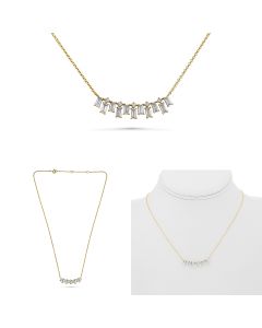 Yellow Gold Diamond and Quartz Necklace