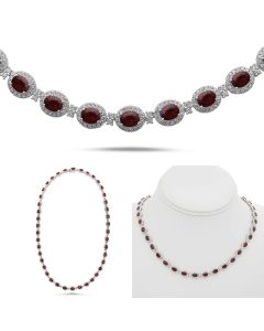 Oval Ruby Necklace