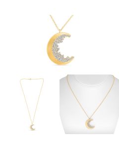 Yellow Gold Moon Necklace 