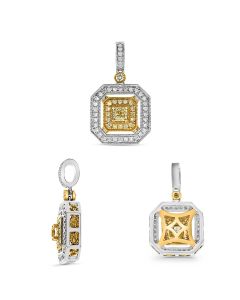 Radiant Fancy Yellow Diamond Pendant