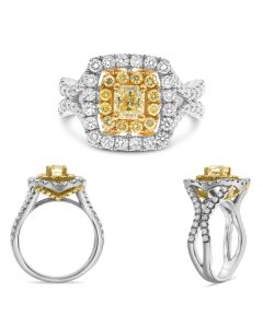 Radiant Fancy Yellow Diamond Ring