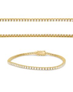 Yellow Gold Round Tennis Diamond Bracelet