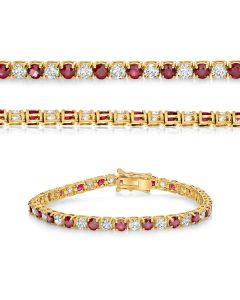 Yellow Gold Ruby Tennis Bracelet