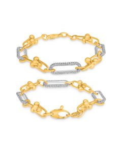 Yellow Gold and Diamond Chain Link Bracelet 