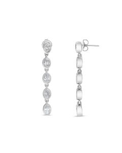 Multi Oval Diamond Drop Earrings