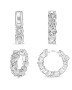 5 Star Diamond Hoop Earrings 