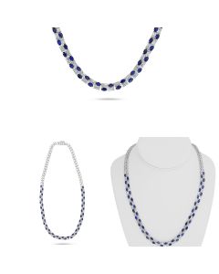 Sapphire and Diamond Tennis Necklace