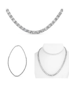 17 carat Emerald Cut Diamond Necklace 