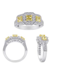 Radiant Fancy Yellow Diamond Ring