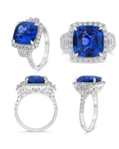 6.25ct Sapphire Three Stone Ring 