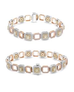 Rose and White Gold Fancy Yellow Bracelet