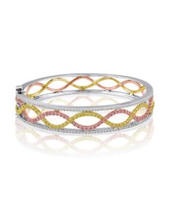 Overlapping Diamond Bangle