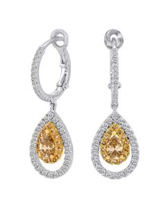 Pear Shape Champagne Diamond Earring
