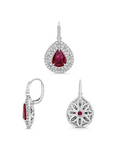 Pear Shape Ruby Earring