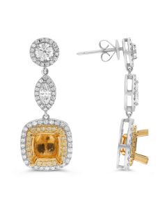 Cushion Fancy Yellow Diamond Earring