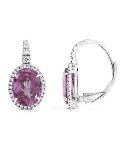Oval Pink Sapphire Earring