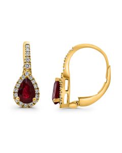 Pear Shape Ruby Earring