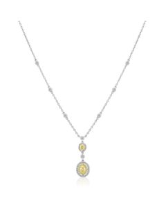 Oval Fancy Yellow Diamond Necklace