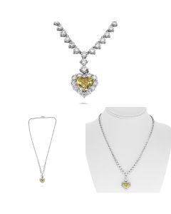 Heart-shaped Yellow Diamond Necklace