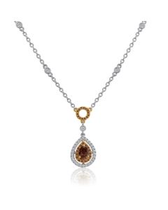 Pear Shape Champagne Diamond Necklace