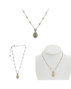 Pear Shape Fancy Yellow Diamond Necklace