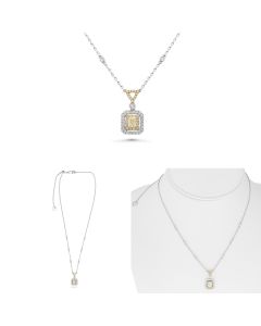 Radiant Fancy Yellow Diamond Necklace