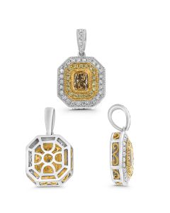 Radiant Fancy Yellow Diamond Pendant