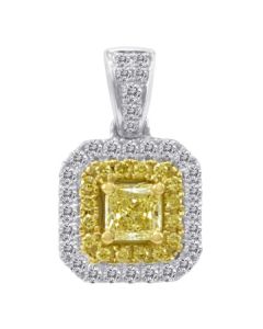 Radiant Fancy Yellow Diamond Pendant