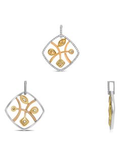 Mixed Shape Fancy Yellow Diamond Pendant