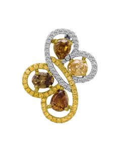 Mixed Shape Fancy Yellow Diamond Pendant