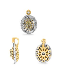 Oval Fancy Yellow Diamond Pendant