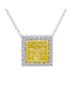 Radiant Fancy Yellow Diamond Pendant