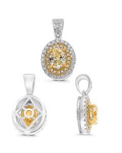 Oval Fancy Yellow Diamond Pendant
