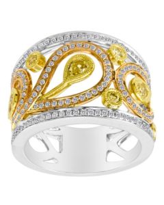 Pear Shape Fancy Yellow Diamond Ring
