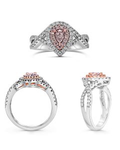 Pear Shaped Pink Diamond Ring