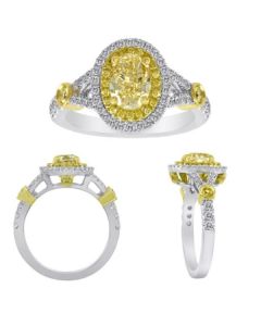 Oval Fancy Yellow Diamond Ring