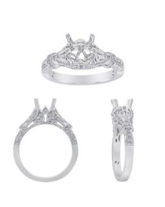 Ornate Diamond Pave Engagement Setting
