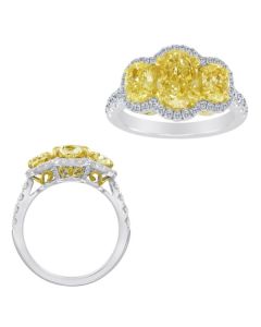 Oval Fancy Yellow Diamond Ring