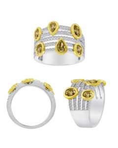 Mixed Shape Champagne Diamond Ring