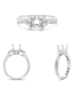 Embellished Four Prong Engagement Setting