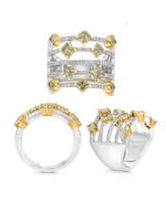 Radiant Fancy Yellow Diamond Ring