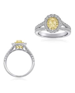 Oval Fancy Yellow Diamond Ring