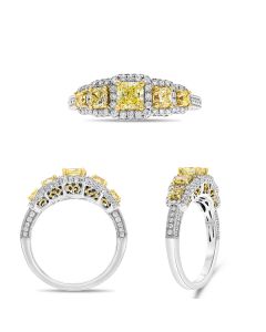 Radiant Fancy Yellow Diamond Ring