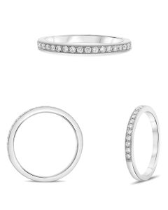 Shared Prong Milgrain Diamond Band