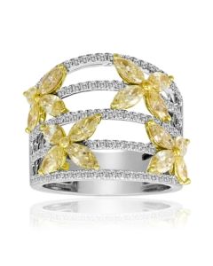 Marquise Fancy Yellow Diamond Ring